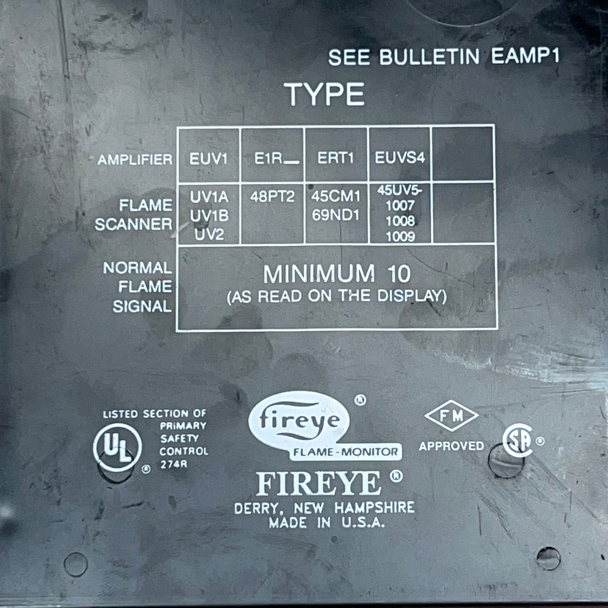 FIREYE Flame Amplifier Module For Monitor System EUV1