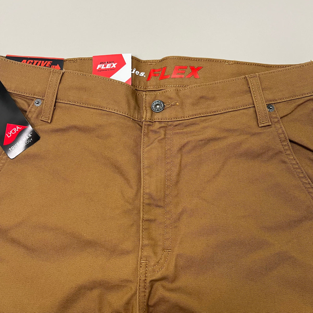 DICKIES Flex Regular Fit Double Knee Pant Men's Sz 42X30 Stonewashed Brown Duck