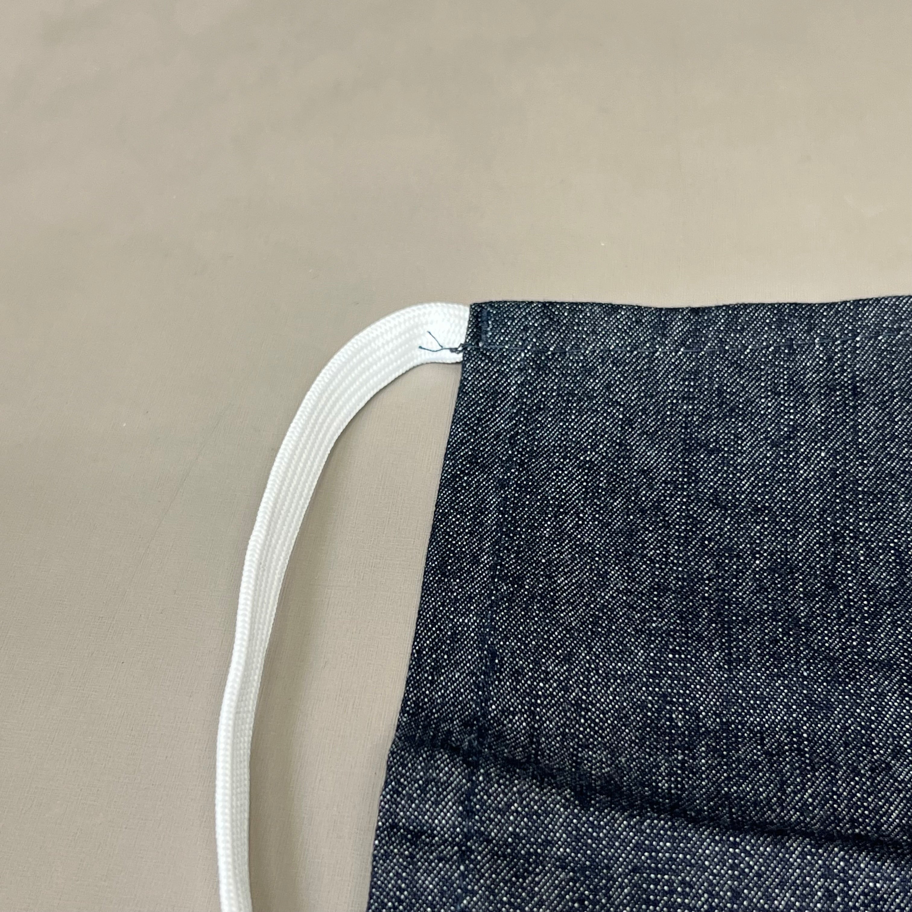 (4 Pack) Tubular Tie 100% Cotton Multi-Pocket Denim Jean Style Apron OSFM Blue
