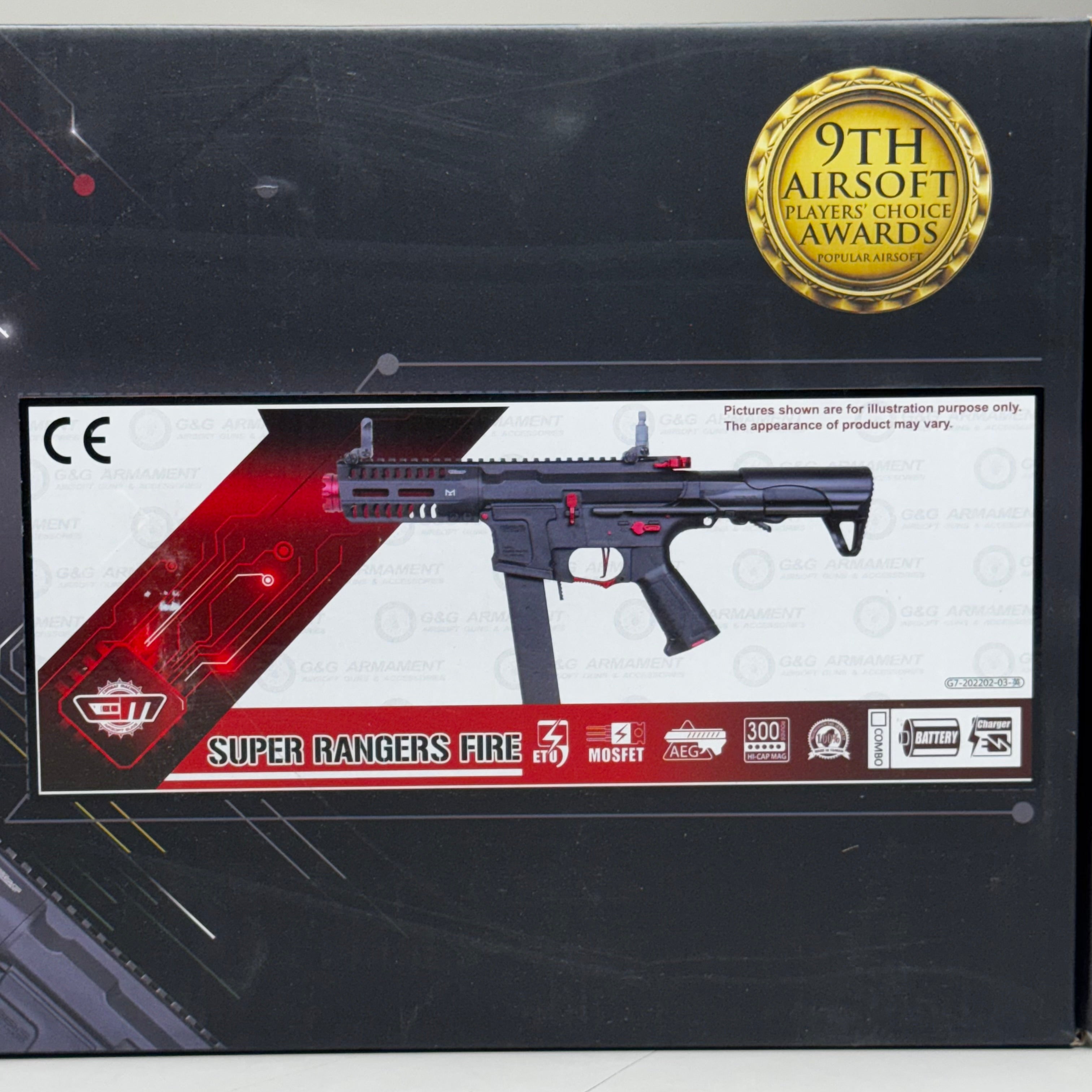 G & G ARMAMENT Airsoft Combat Machine Super Rangers Fire ARP 9 Series Black & Red