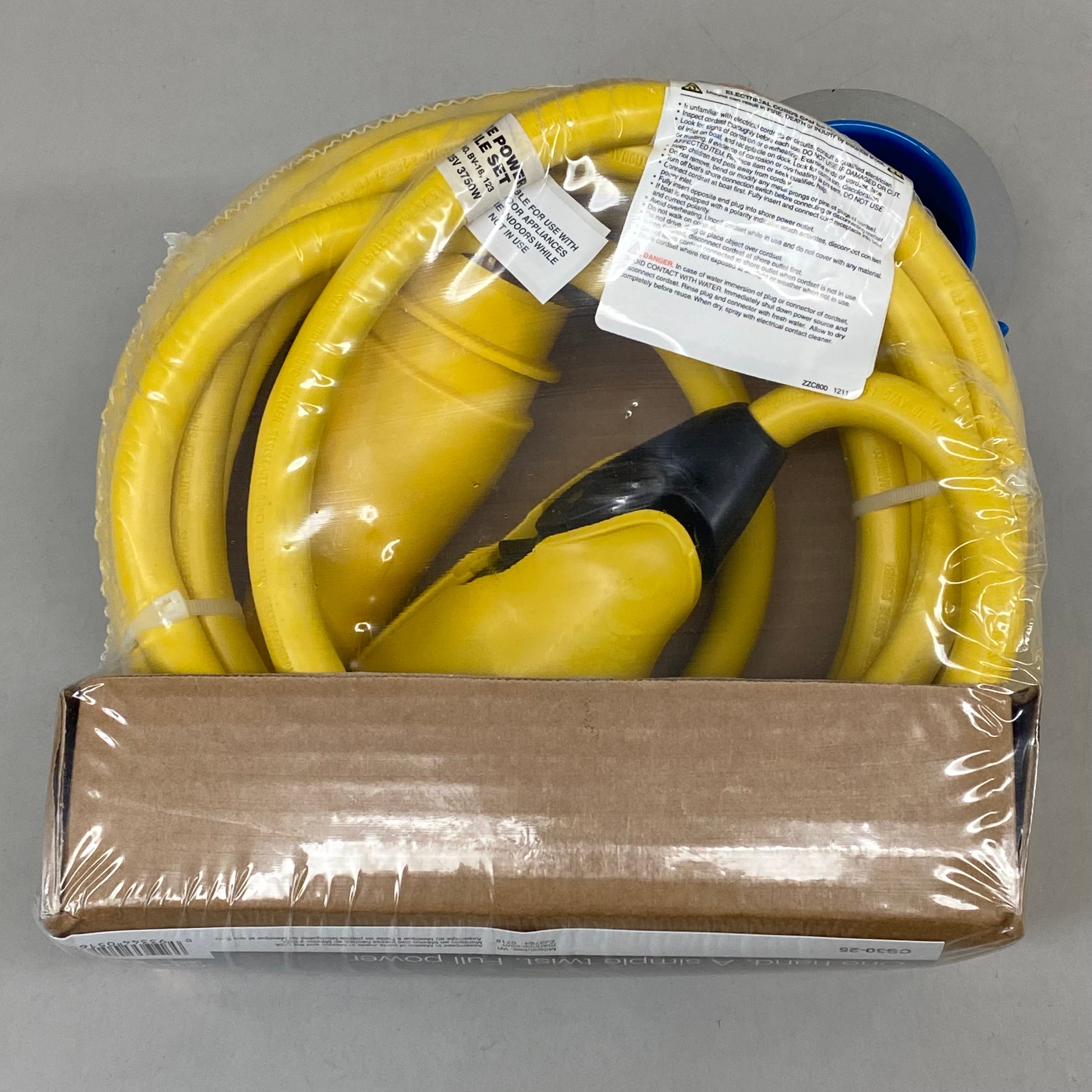 MARINCO 30A,125V Easily Engaged Locking System 25' Yellow CS30-25