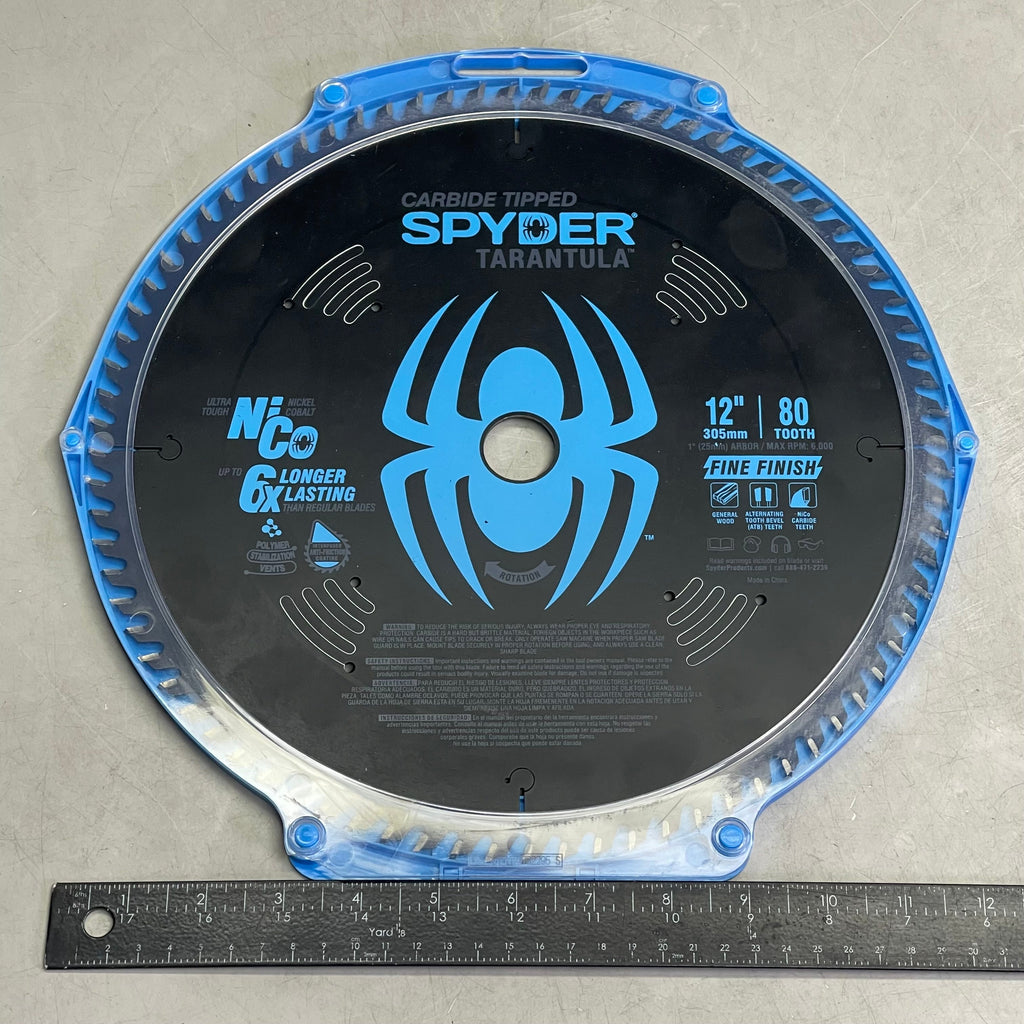 SPYDER Tarantula Fine Finish Circular Saw Blade 80-Tooth, 12" Black 13054