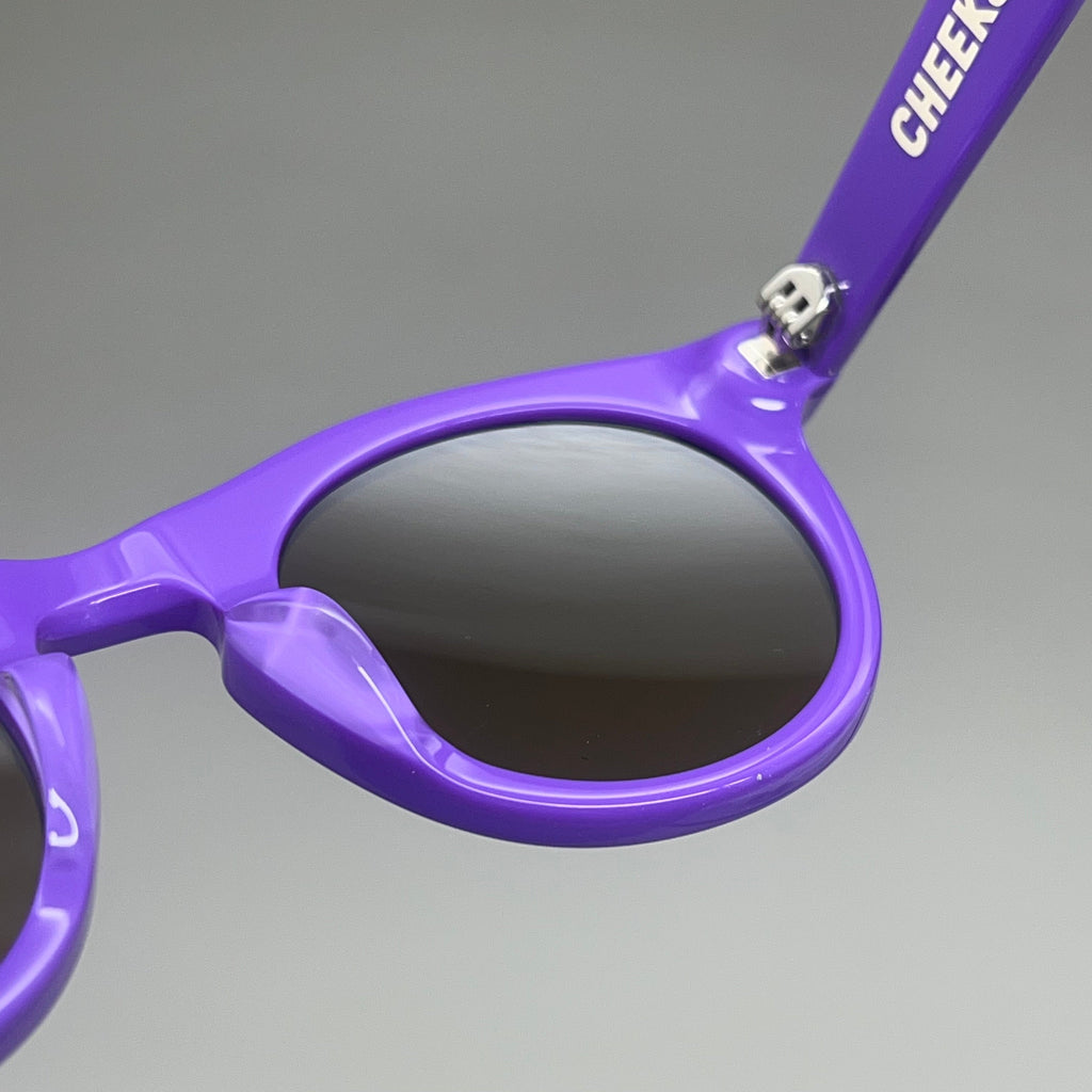 FRIDA MAE CHEEK Clemente Round Polarized Lens Sunglasses Purple SUN-ROUND-PUR AS-IS