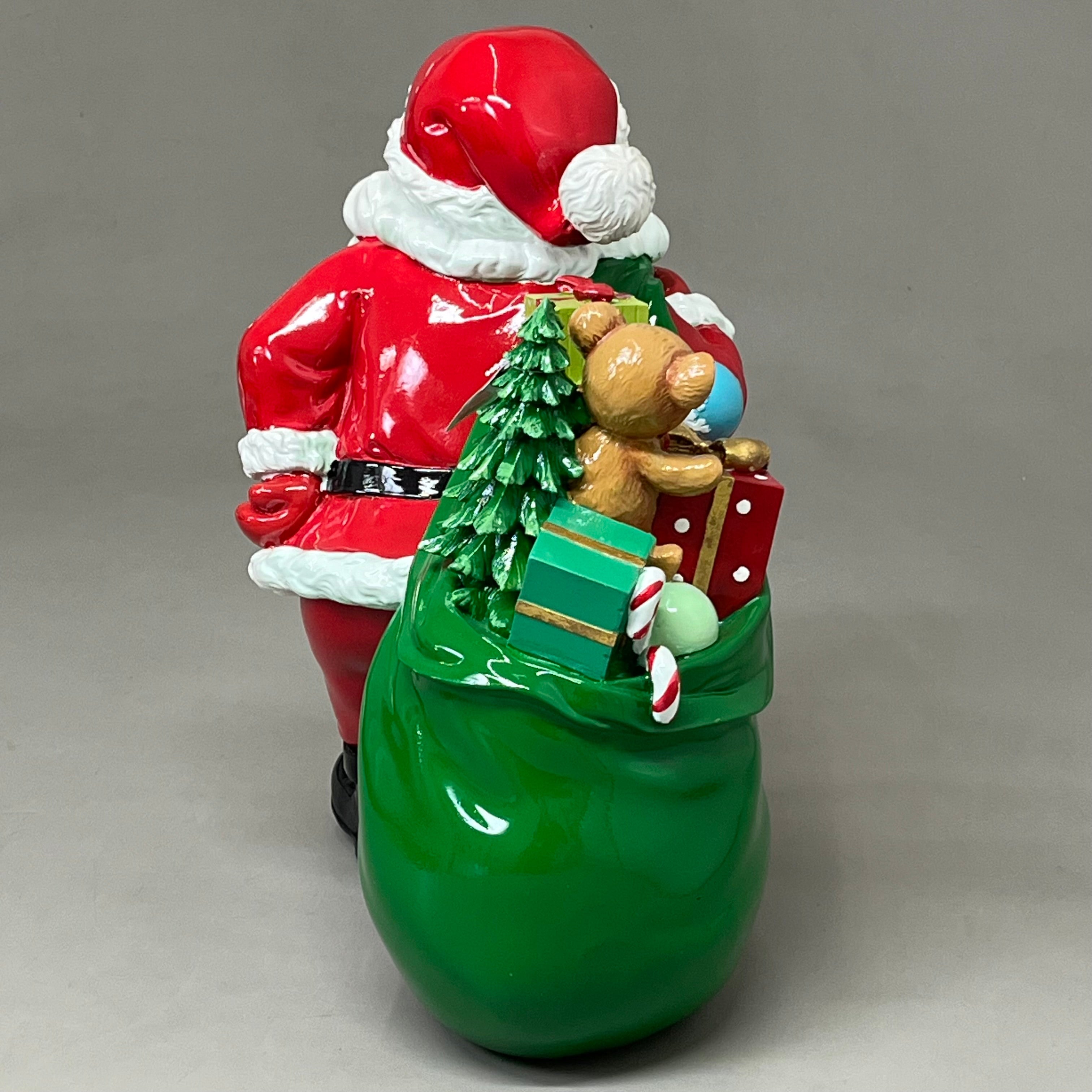 RAZ IMPORT Vintage Inspired Resin Blush Face Santa & Filled Gift Bag 15" 4310250