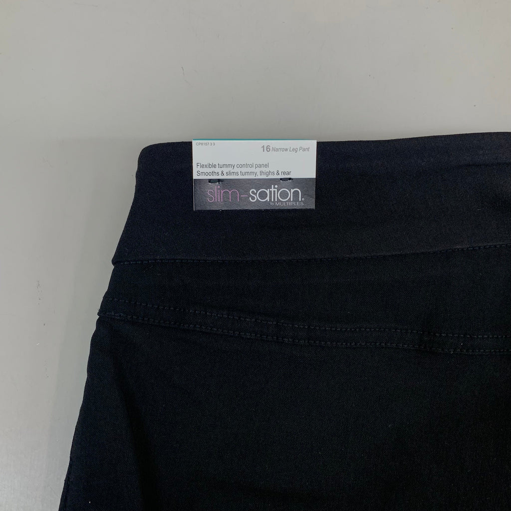 MULTIPLES Narrow Leg Pant Petite Women's Sz 16 Black