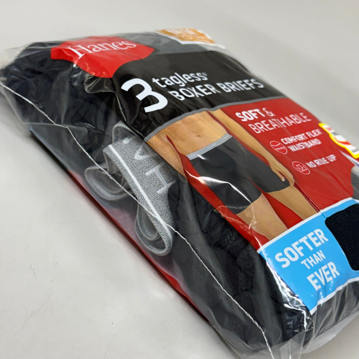 HANES (3 PACK!) Men's Cool Comfort Boxer Briefs Sz M 32-34" Black/Grey 2349A3