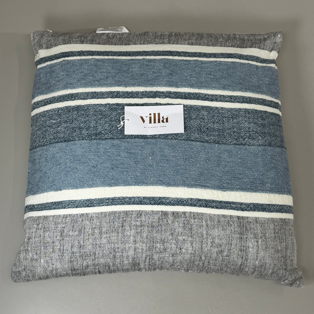 VILLA 22"x22" RN ST Lima Decorative Throw Pillow in Blue/Grey