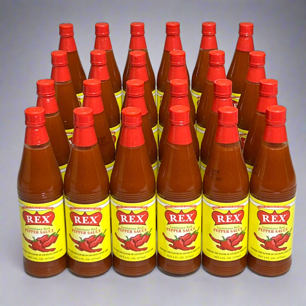 REX (24 PACK) Louisiana Red Pepper Sauce 6 oz Red BB 09/26