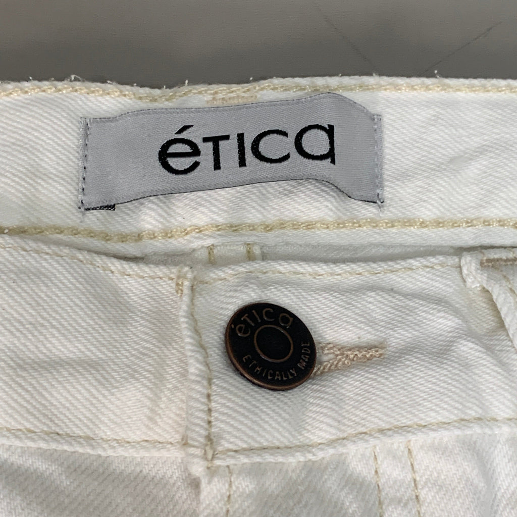 ETICA Tyler High Waist Straight Leg Ankle jeans Vintage White Size 26 EW180114A