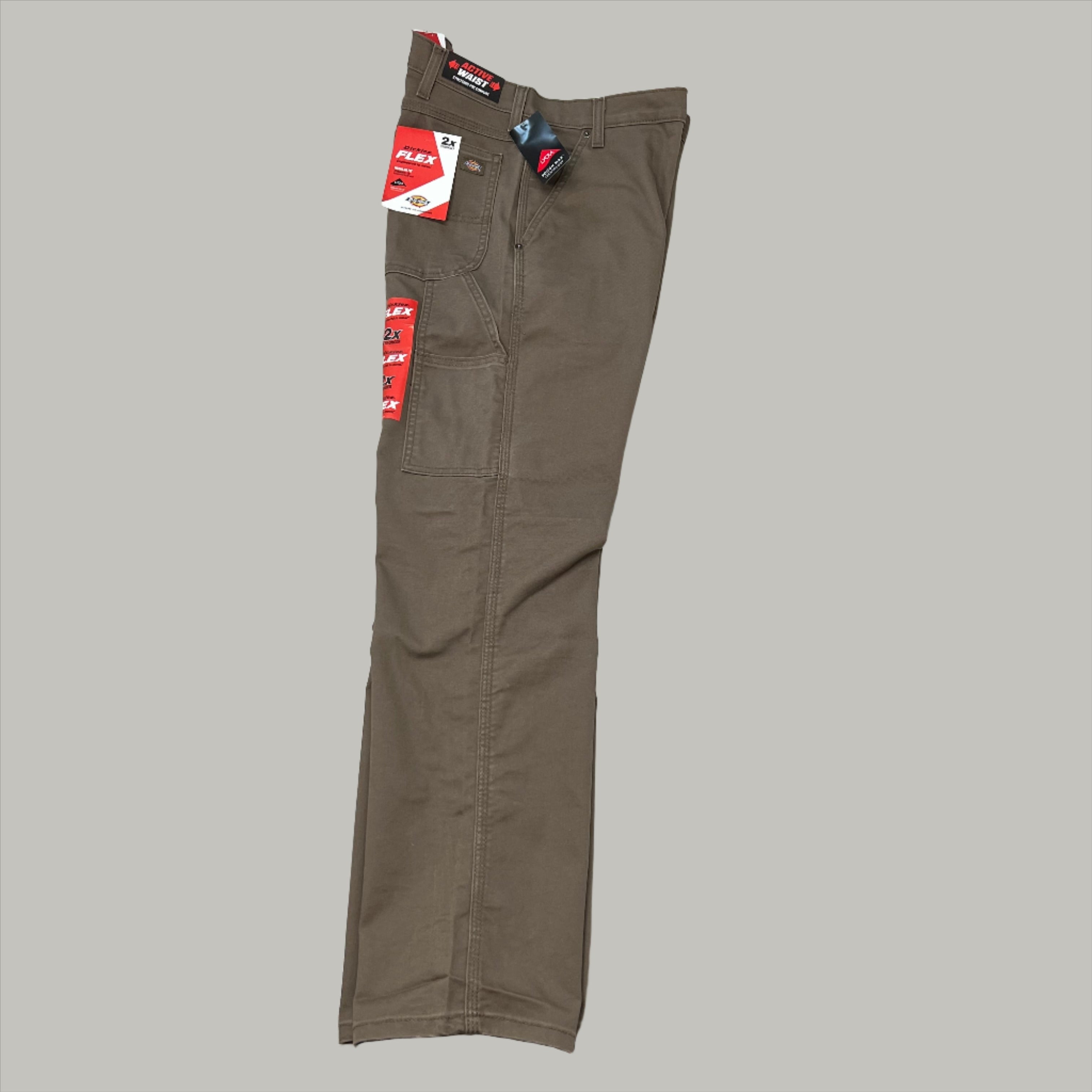 DICKIES Flex Regular Fit Double Knee Pant Men's Sz 40X32 Stonewashed Mushroom