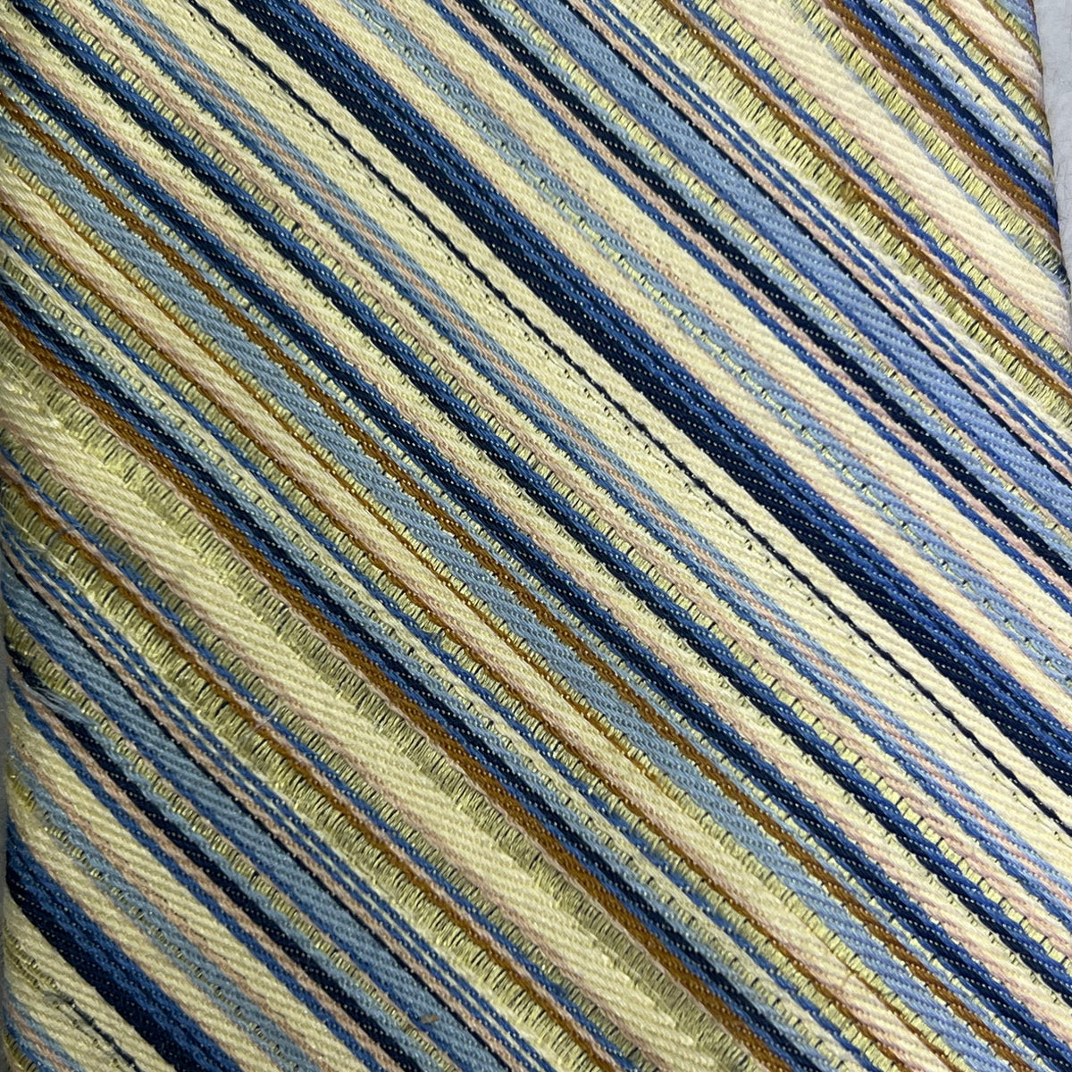PRONTO UOMO 100% Silk Stripe Pattern Design Tie 60" Yellow/Blue (Pre-Owned)