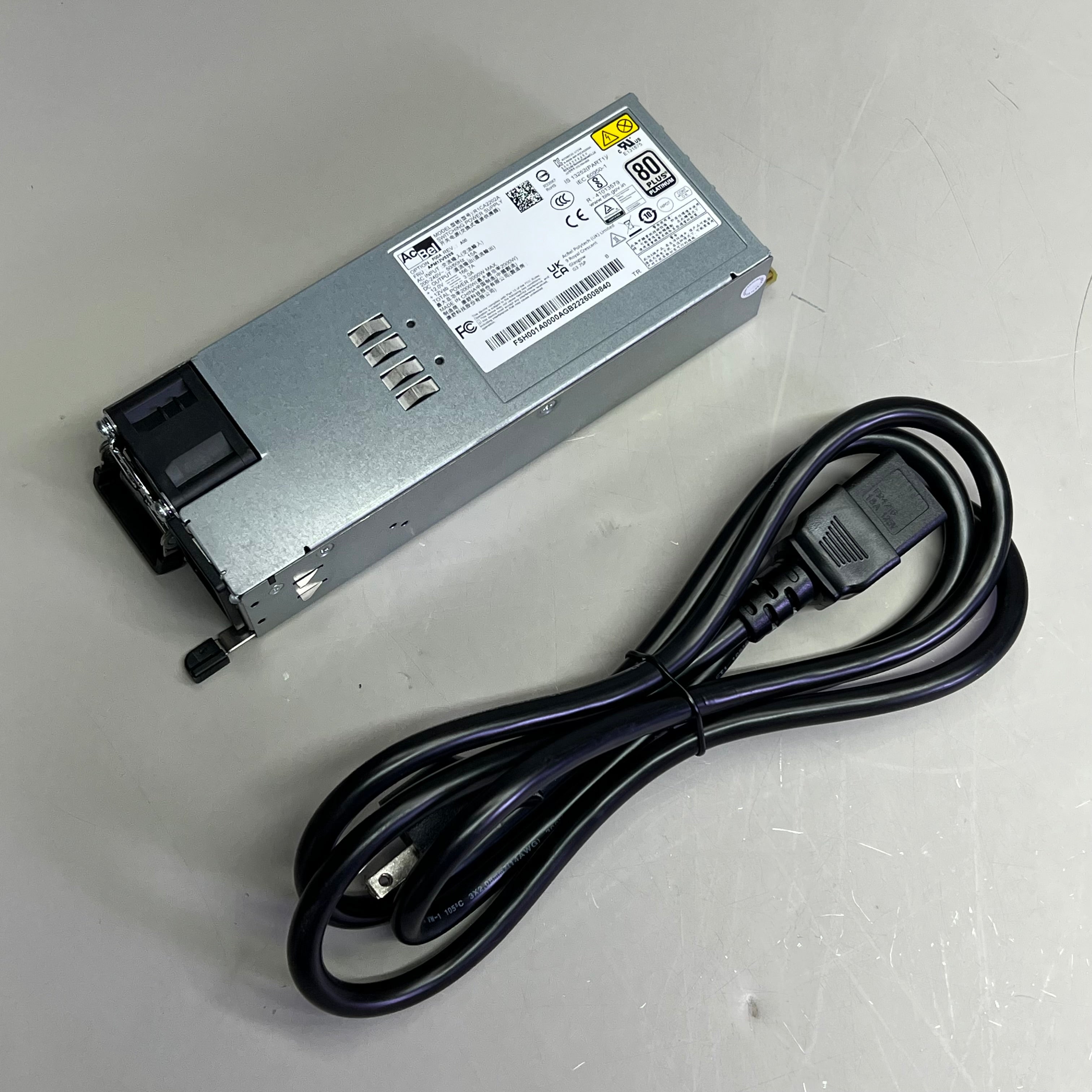 ACBEL Switching Power Supply 80 Plus Platinum 2000W & Cord R1CA2202A