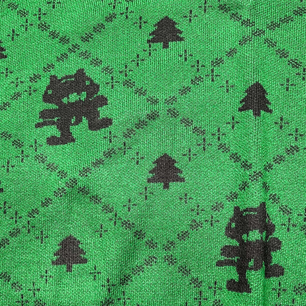MONSTERCAT Records Soft Holiday Monogram Pullover Sweater Men's Sz L Green