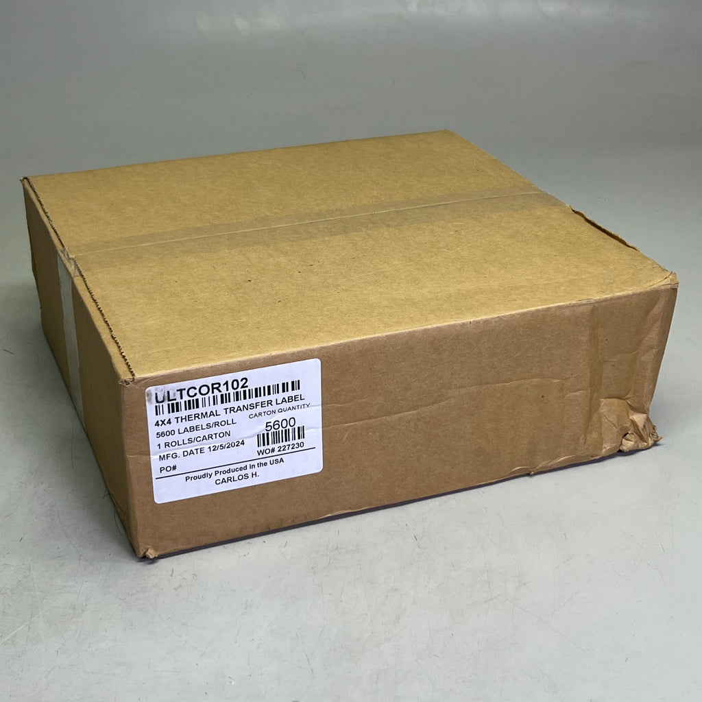 DOT Handling 4x4 Thermal Transfer Label 5600 Labels/Roll, Black & White ULTCOR102