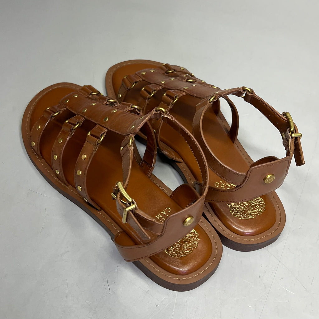 VINCE CAMUTO Leather Studded Gladiator Sandals Women's Sz 9M Caramelo VC-Claira