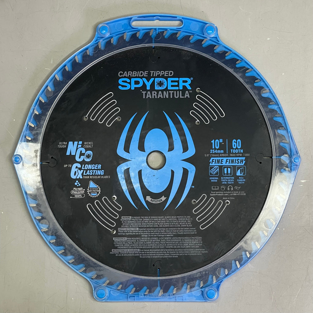 SPYDER Tarantula Fine Finish Circular Saw Blade 60-Tooth, 10" Black 13053