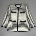 VERONICA BEARD Women's Foster Dickey Jacket Sz-10 Ivory/Black 2406TW7410717