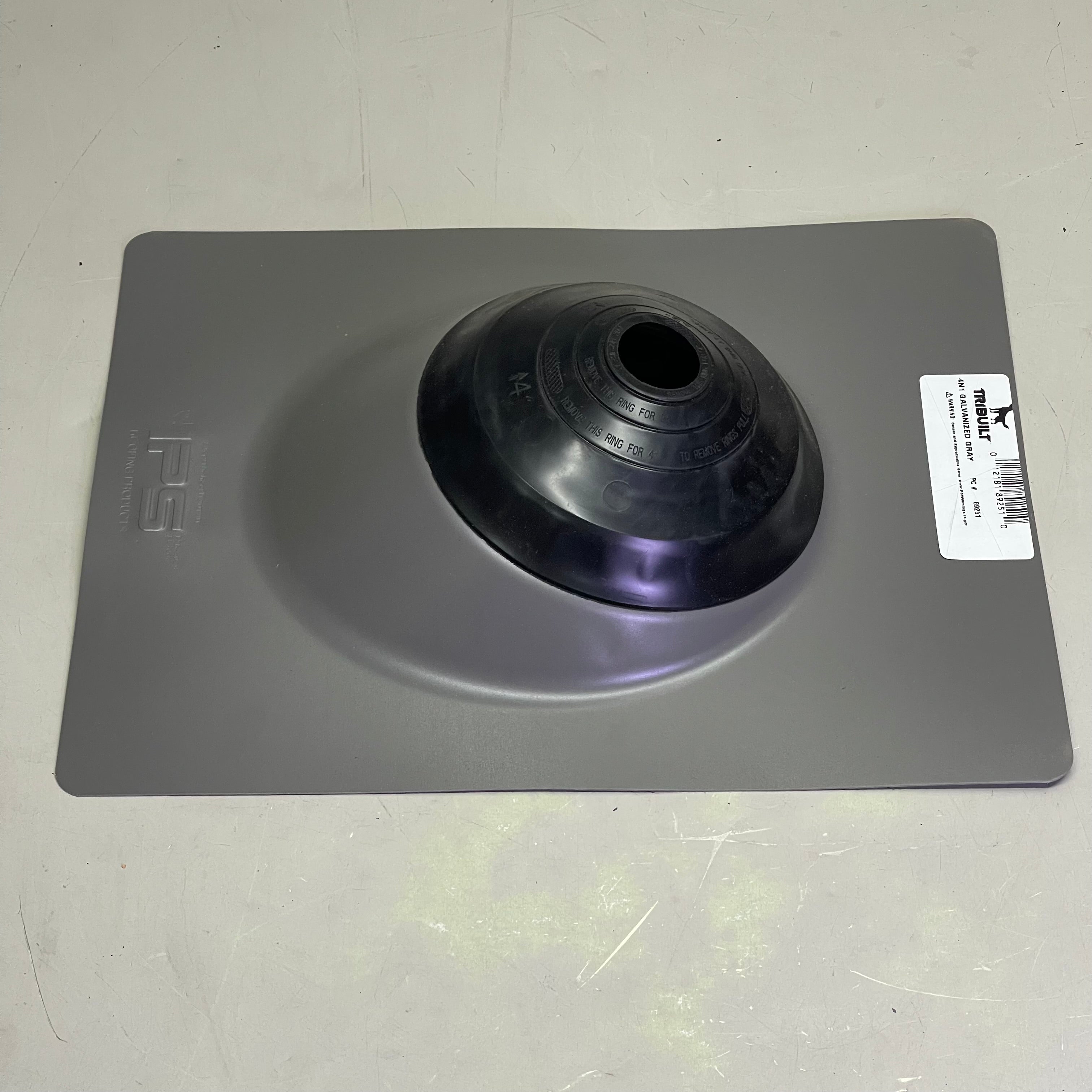 TRIBUILT 4N1 Galvanized Roof Flashing 12" x 16" Base Grey 89251