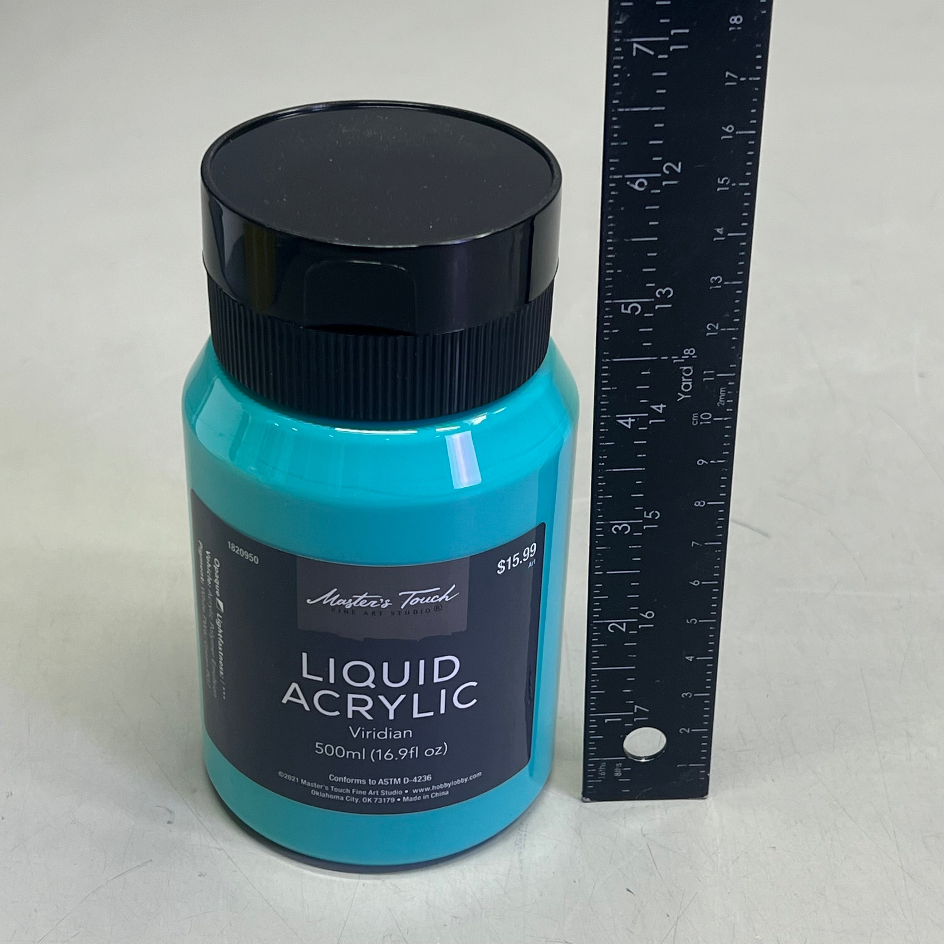 MASTERS TOUCH (2 PACK) Liquid Acrylic Artist Paint 16.9 oz Viridian 1820950