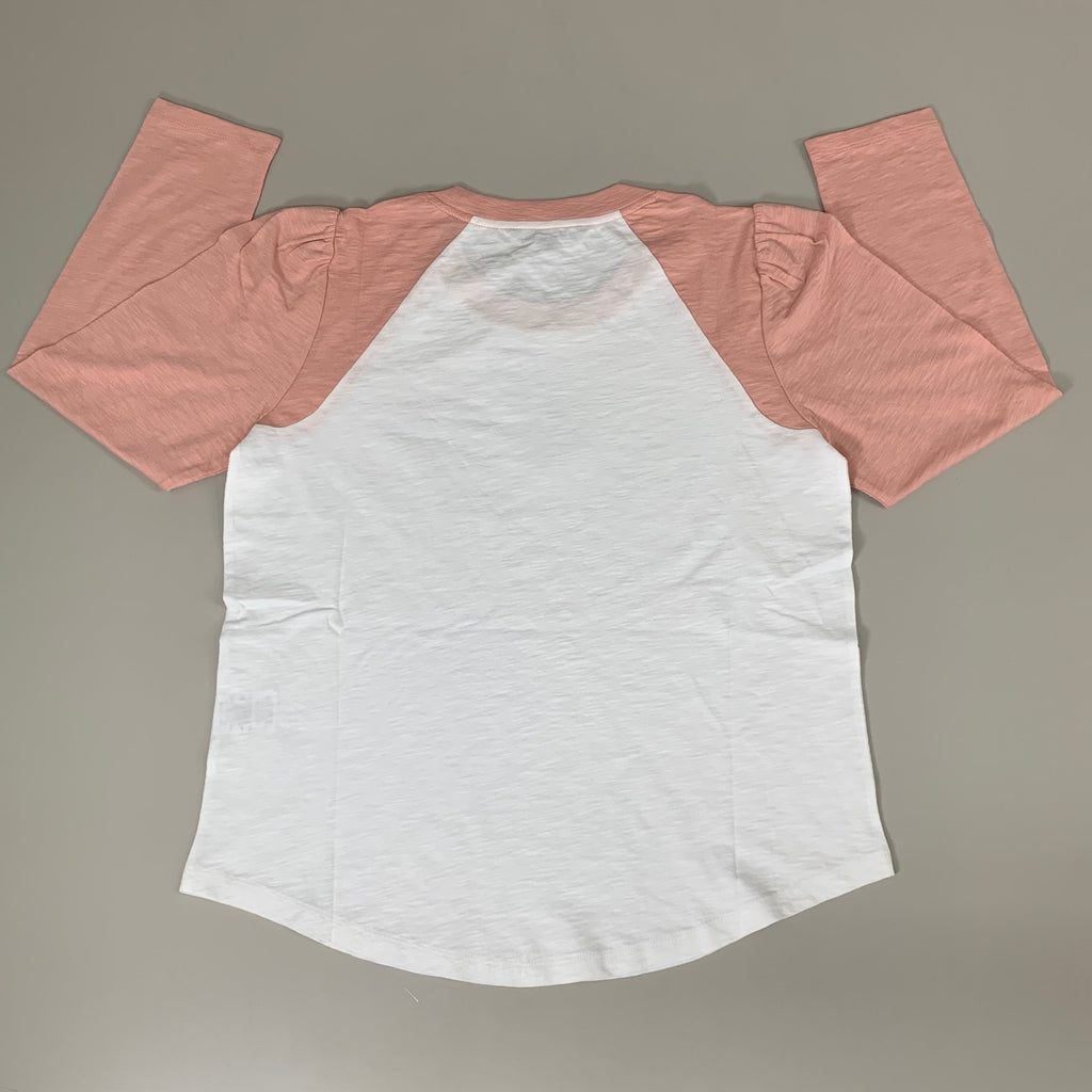 VERONICA BEARD Jeans Women's Mason Baseball Tee Sz-XS Rosebloom/White