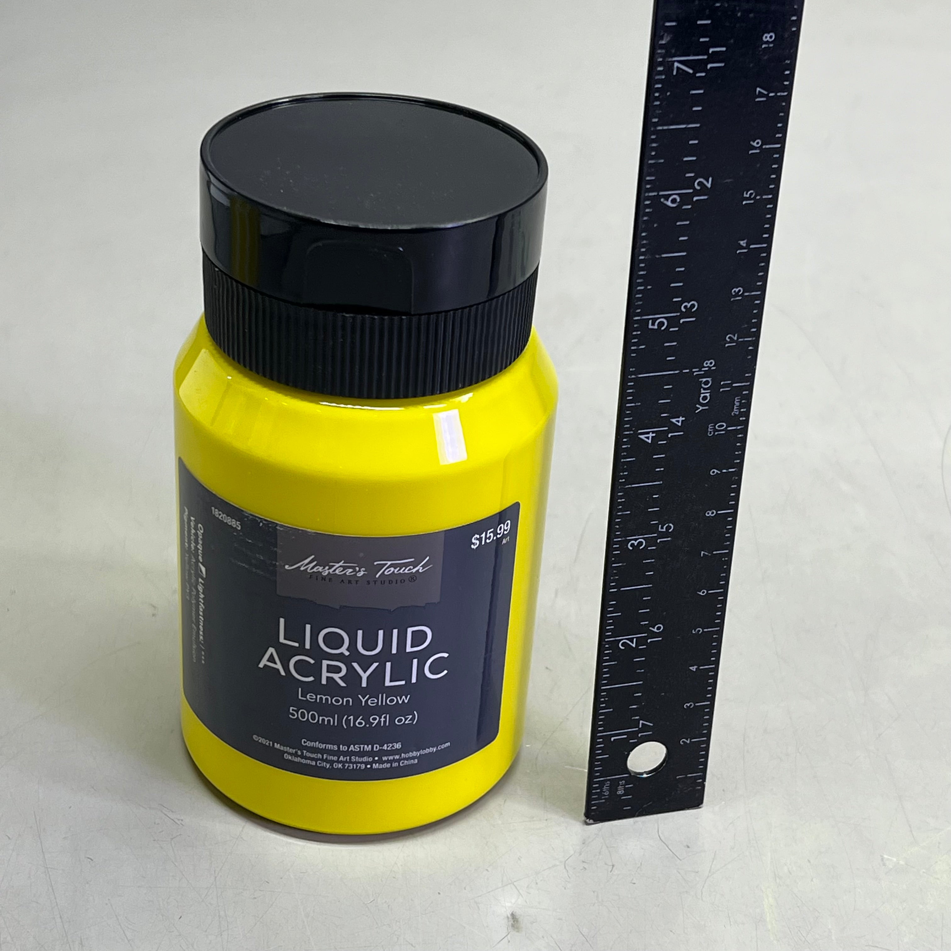 MASTERS TOUCH (2 PACK) Liquid Acrylic Artist Paint 16.9 oz Lemon Yellow 1820885