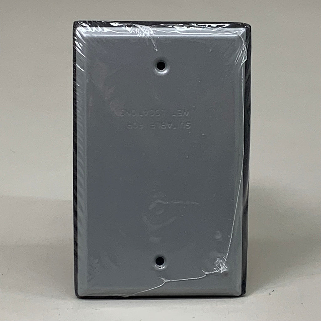 BWF (6 PACK) Single Gang Weatherproof Blank Wallplate Grey BC-1V