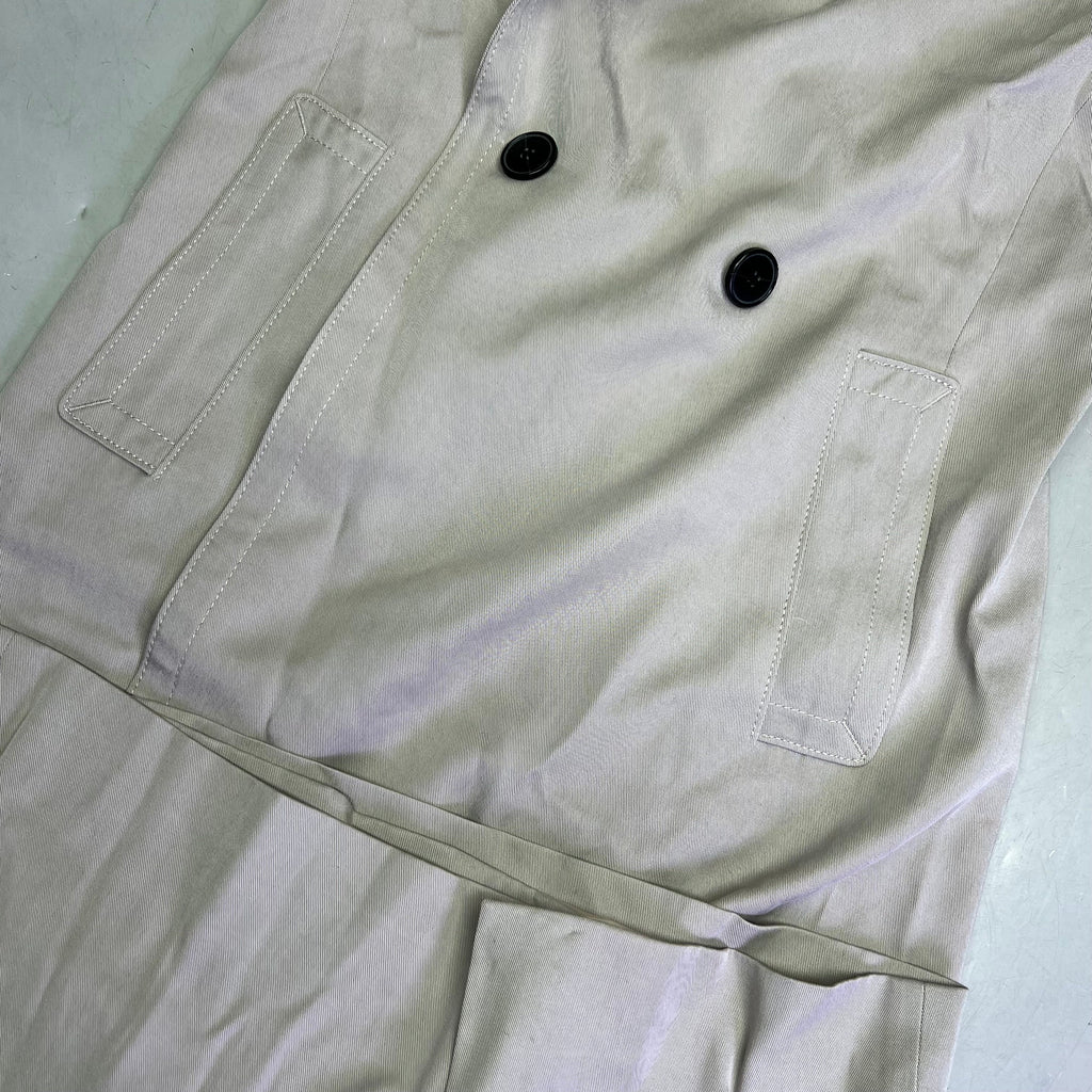 CLUB MONACO Long Trench Coat 100% Lyocell Shell Women's Sz ZS Light Khaki