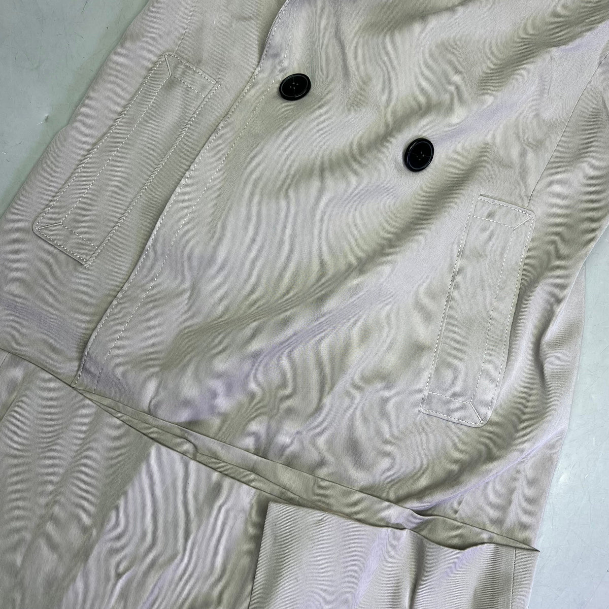 CLUB MONACO Long Trench Coat 100% Lyocell Shell Women's Sz ZS Light Khaki
