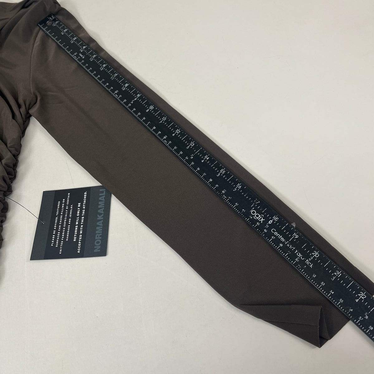 NORMA KAMALI Turtle Neck Ruched Side Drape Gown Unlined Women's S/36 Chocolate