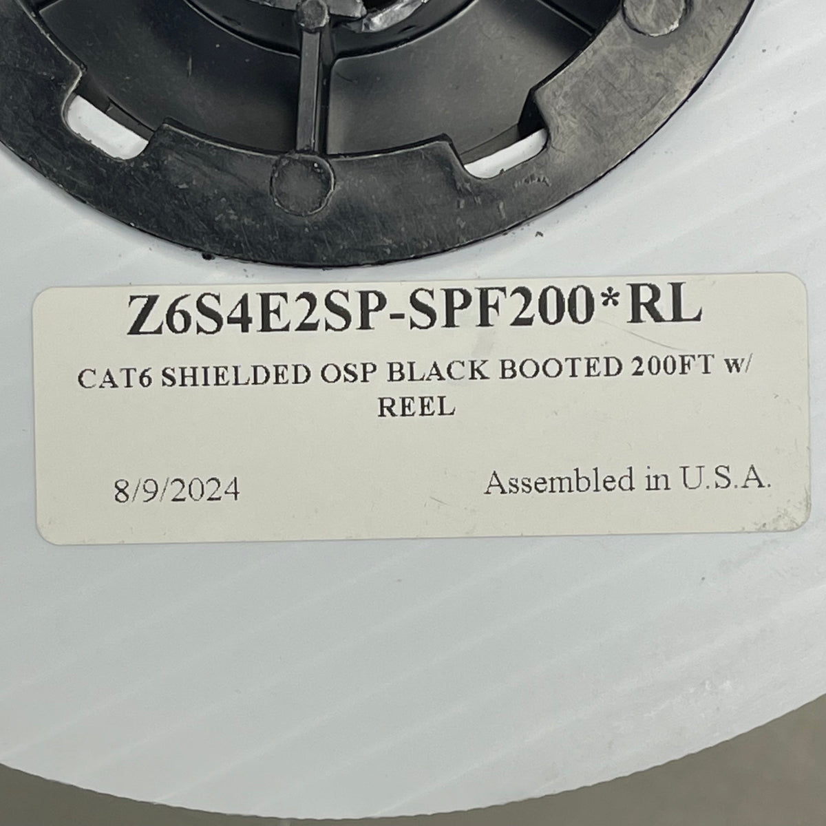 CAT6 Shielded OSP Black Booted Cable 200 ft Z6S4E2SP-SPF200*RL