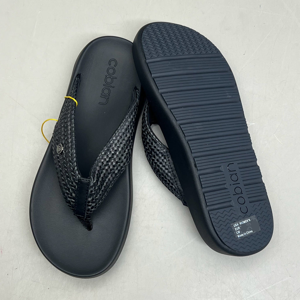 COBIAN Palmilla Braided Synthetic Leather Strap Sandals Women's Sz 10 EU 41 Black PAL25-001-10
