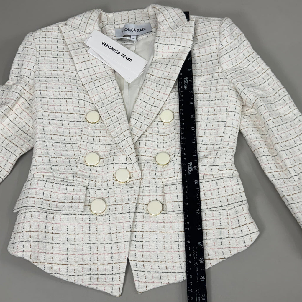 VERONICA BEARD Women's Diego Dickey Jacket Sz-00 Ivory/Multi 2406TW651509