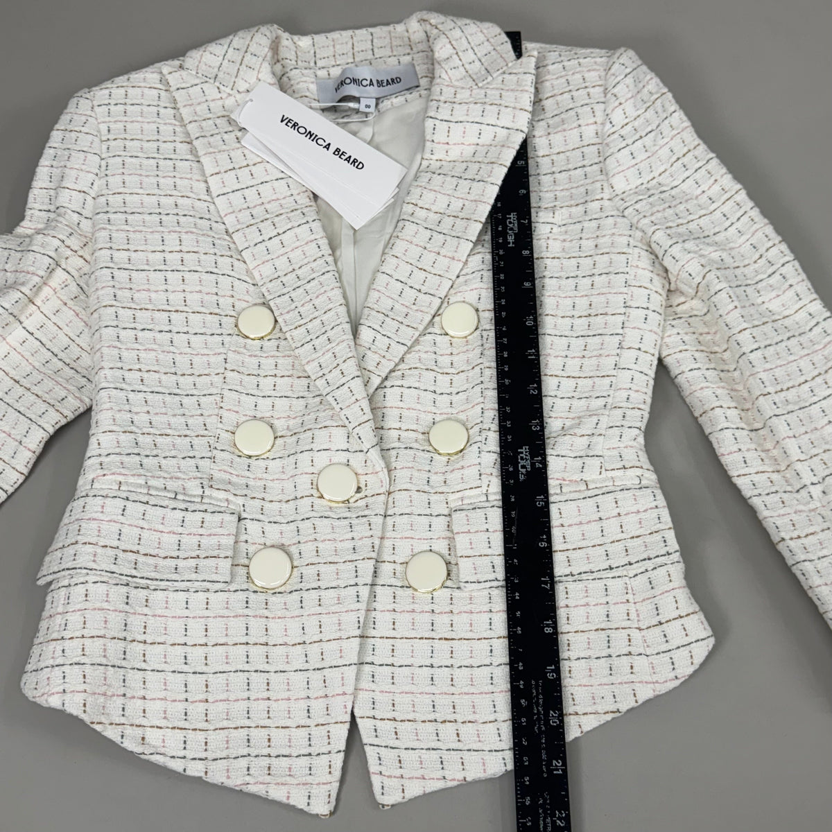 VERONICA BEARD Women's Diego Dickey Jacket Sz-00 Ivory/Multi 2406TW651509
