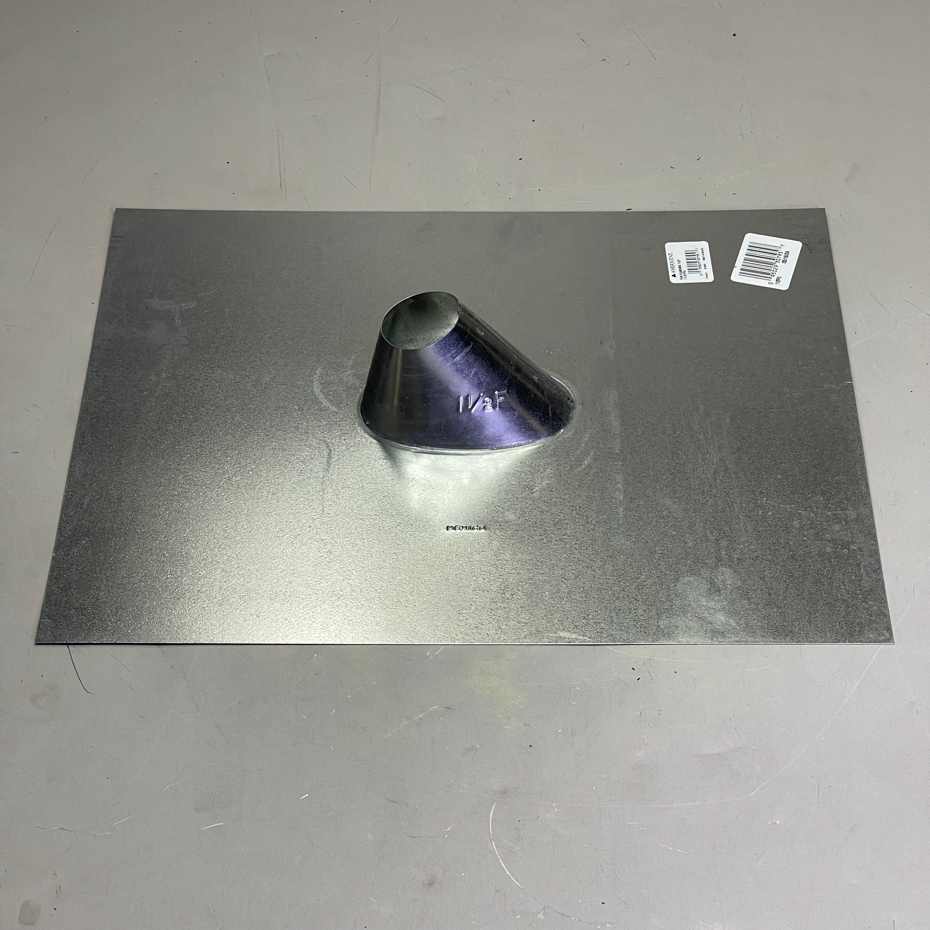 AMERIVENT Round Vent Flashing 1-1/2" Dia Galvanized Steel AMV112FFU