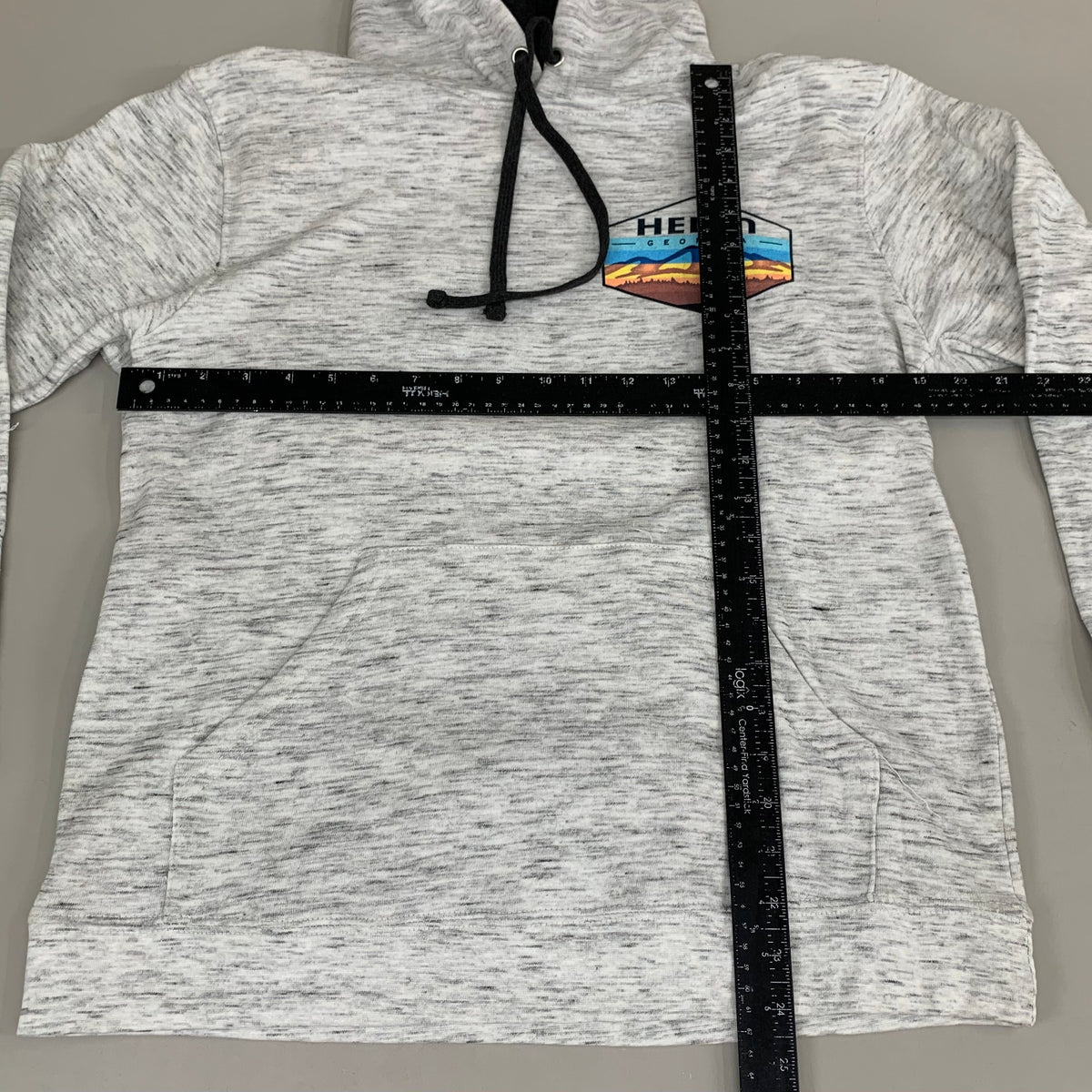 LONEROCK Helen Georgia Tie Hoodie Sz Medium White/Grey