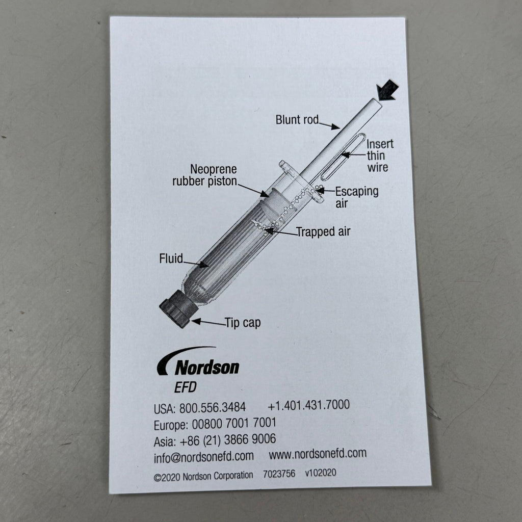 NORDSON Nordson EFD 7366127 Piston For 3 Cc Optimum Syringes 100/Pack 7366127