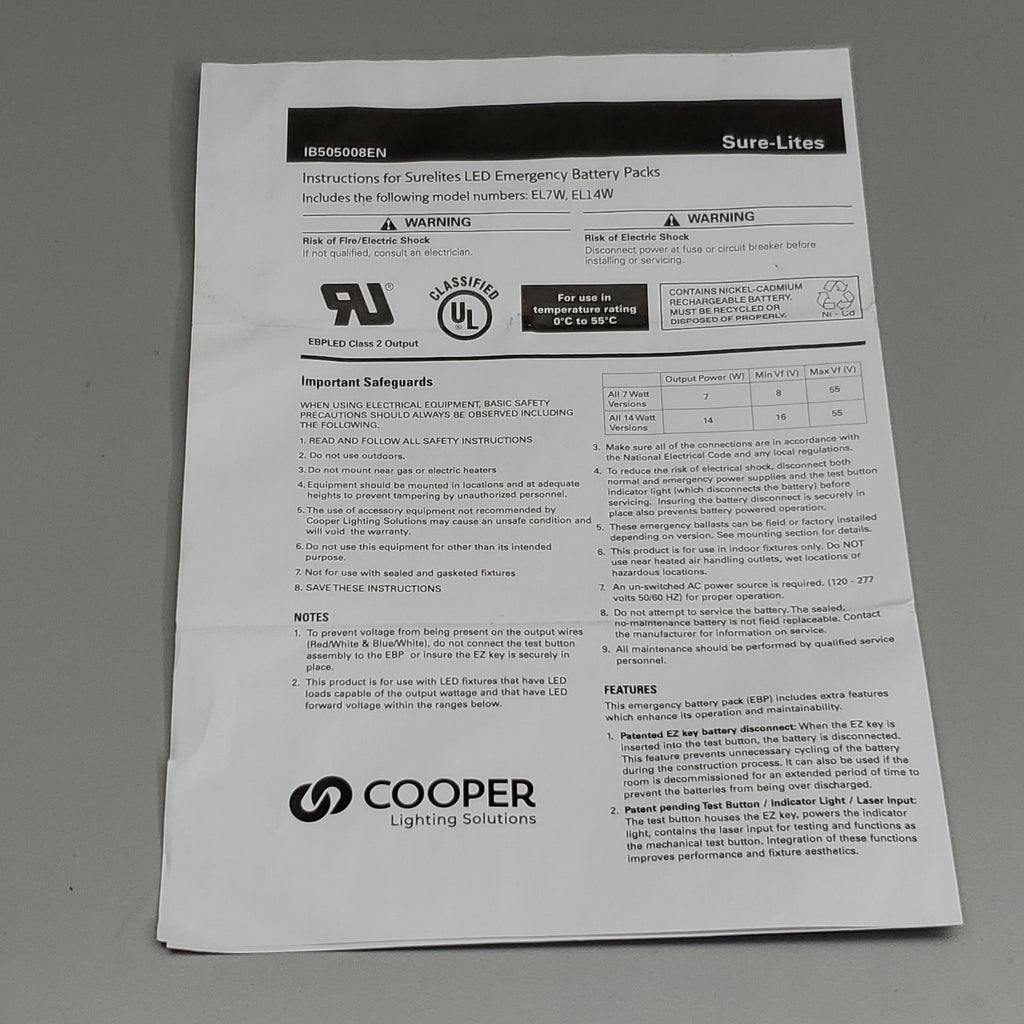 COOPER LIGHTING LED Recessed Troffer Sz 2'x4' 24CZ2-30-UNV-EL7W-L840
