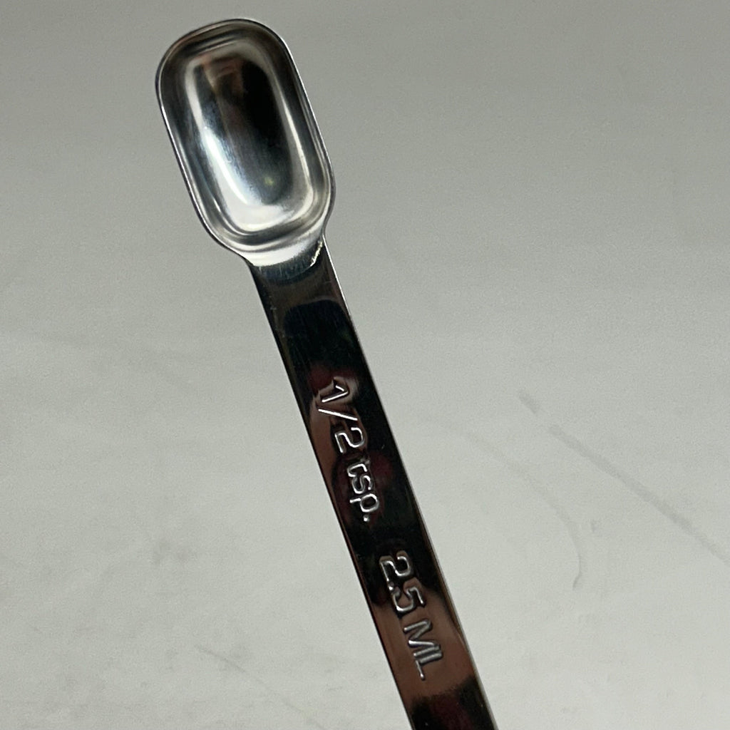 RSVP (6 Spoons) Endurance Stainless Steel Measuring Spice Spoon Set 1/8tsp,1/4tsp,1/2tsp,3/4tsp,1tsp, 1tbs