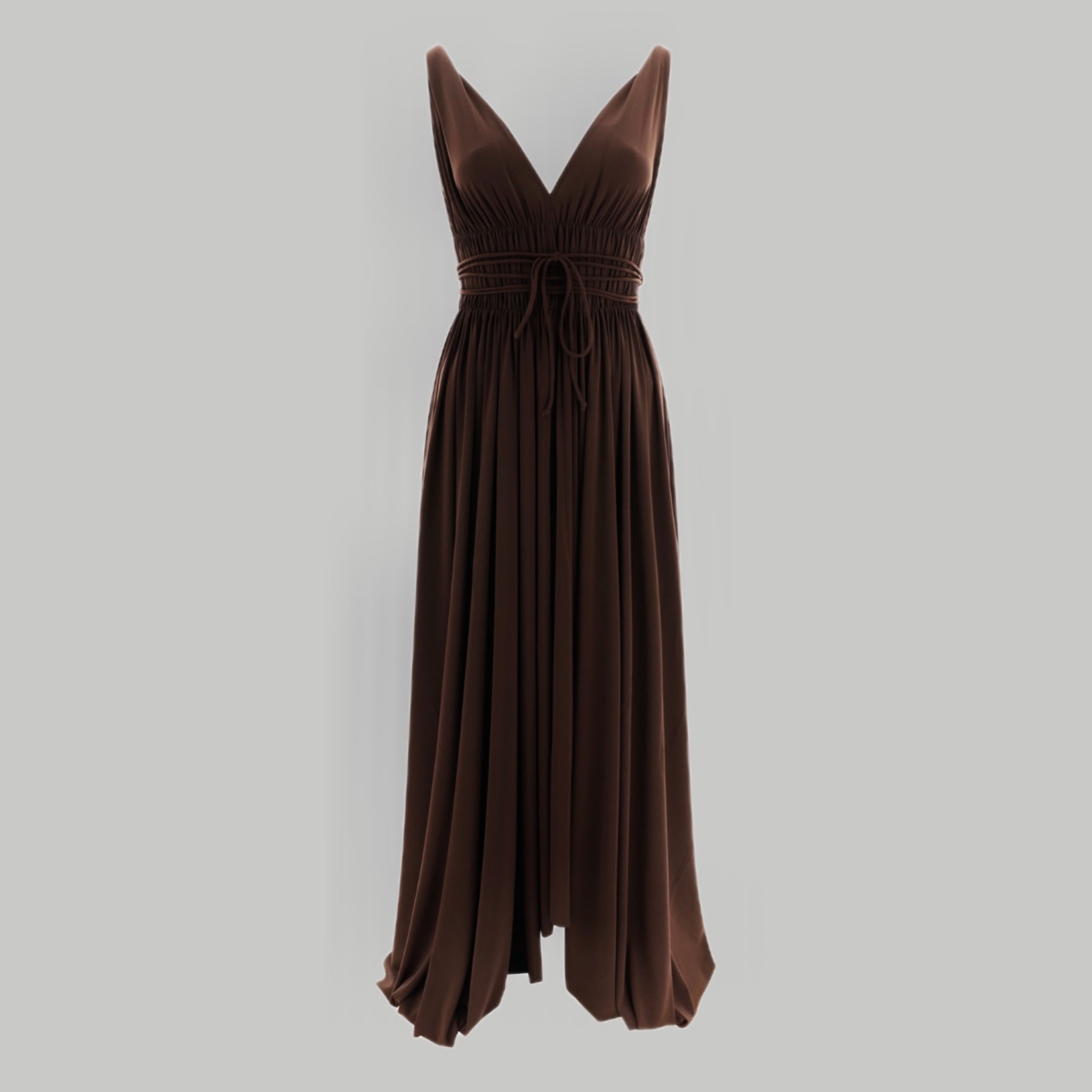 NORMA KAMALI Goddess Dress Unlined Women's Sz XXS/32 Chocolate KK3233PL292028