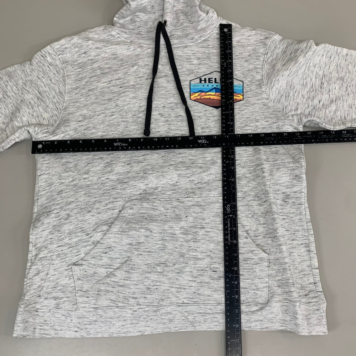 LONEROCK Helen Georgia Tie Hoodie Sz XL White/Grey