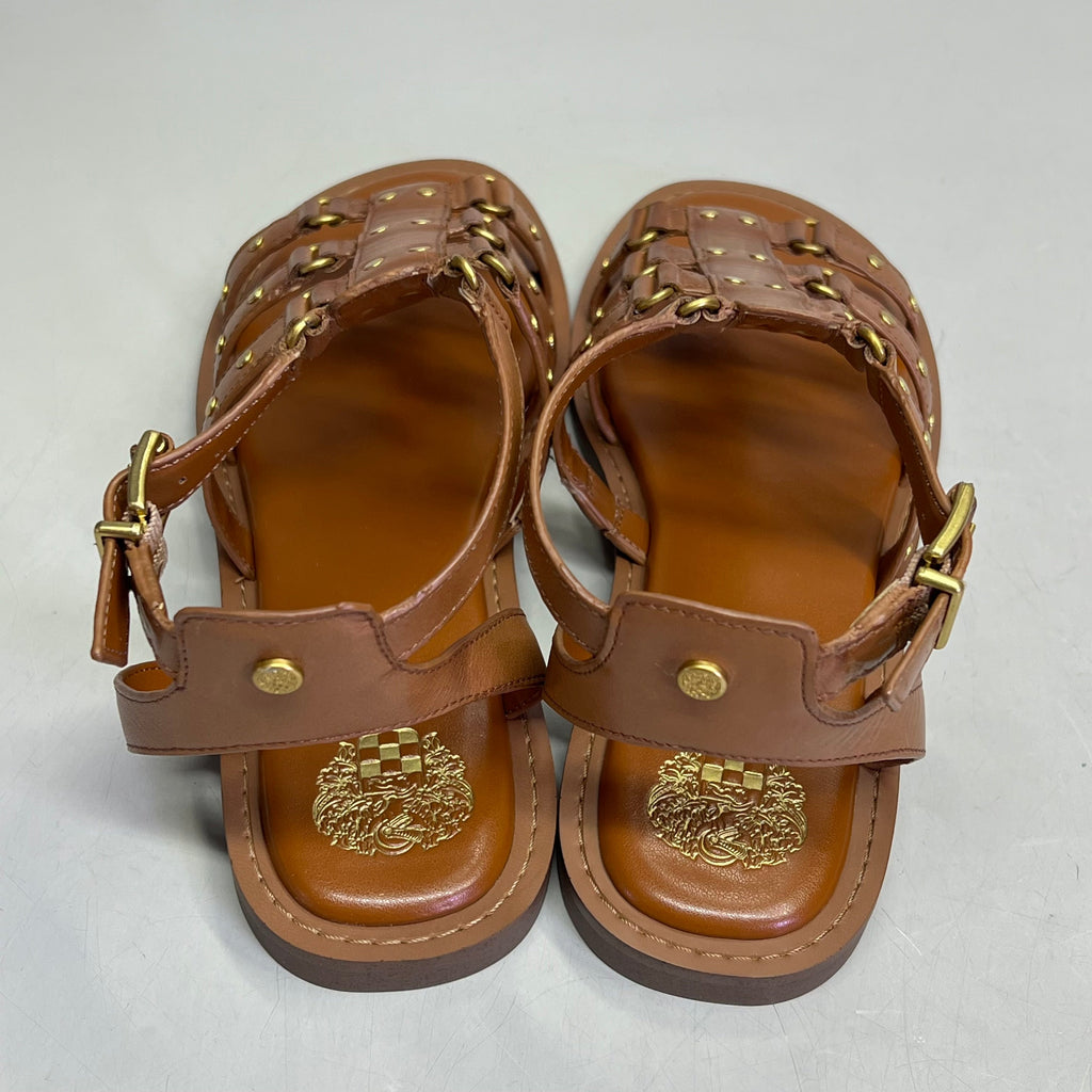 VINCE CAMUTO Leather Studded Gladiator Sandals Women's Sz 9M Caramelo VC-Claira