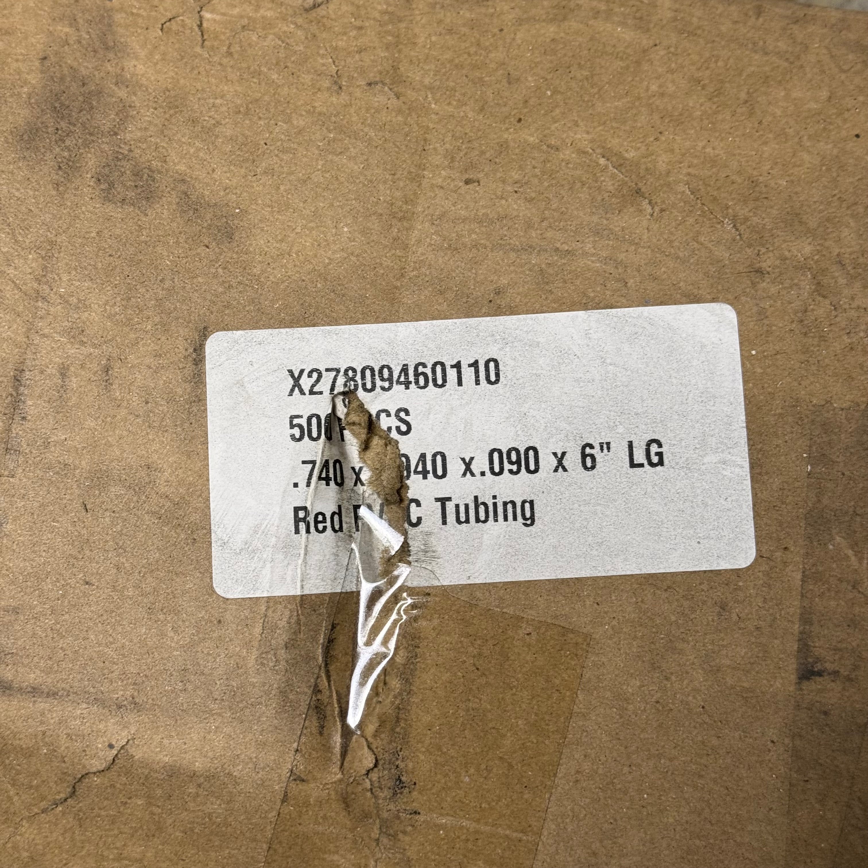 PVC Tubing (500 Pcs) Pipe 6" L x 0.8" D, Red X27809460110