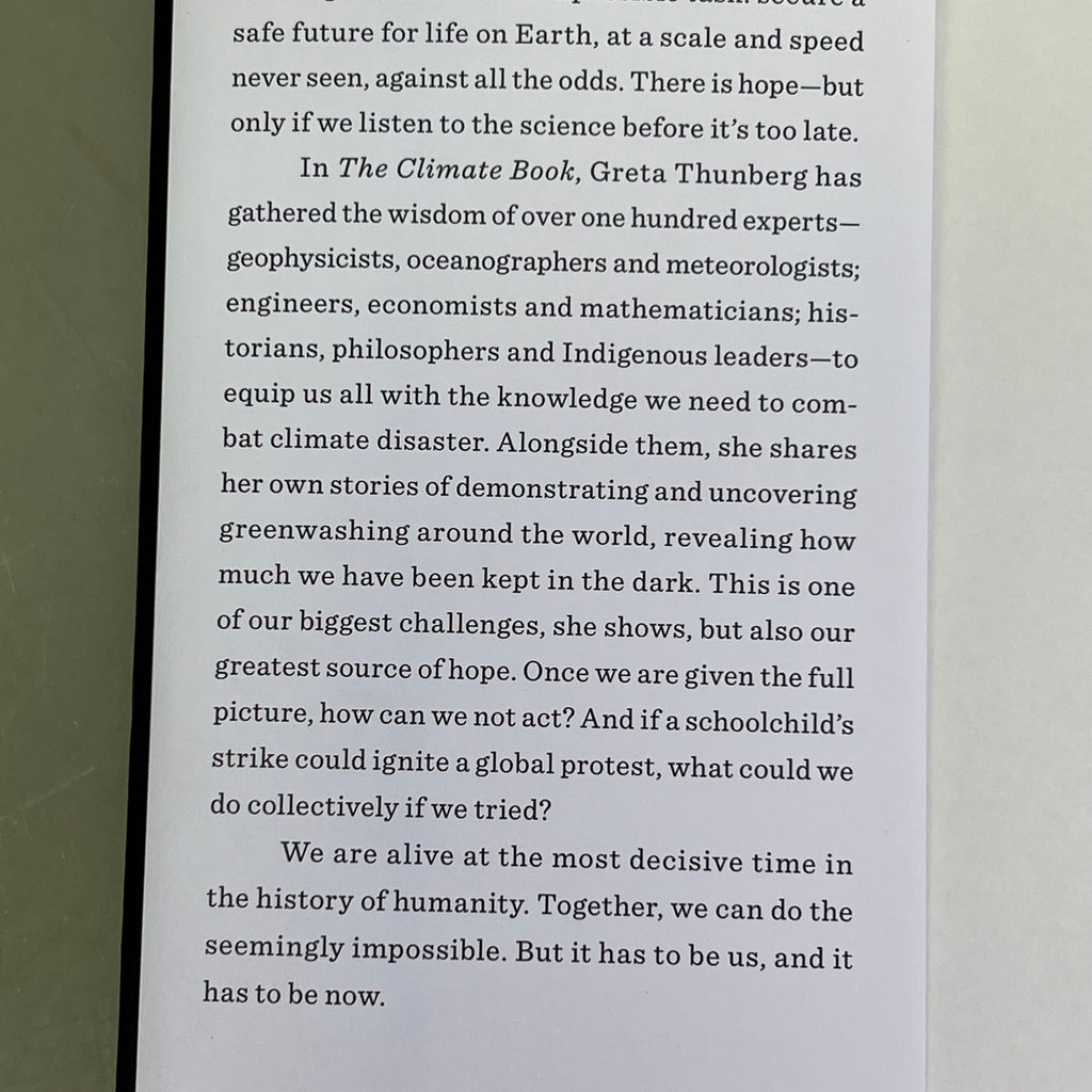 THE CLIMATE BOOK  Climatology The Facts & Solutions By Greta Thunberg Hardback