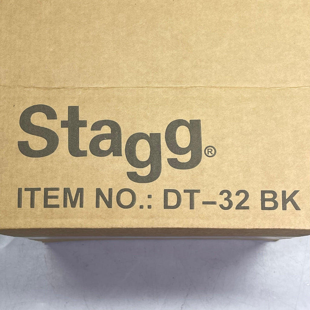 STAGG Drum Throne Vinyl Double Braced Adjustable Height Black DT-32BK