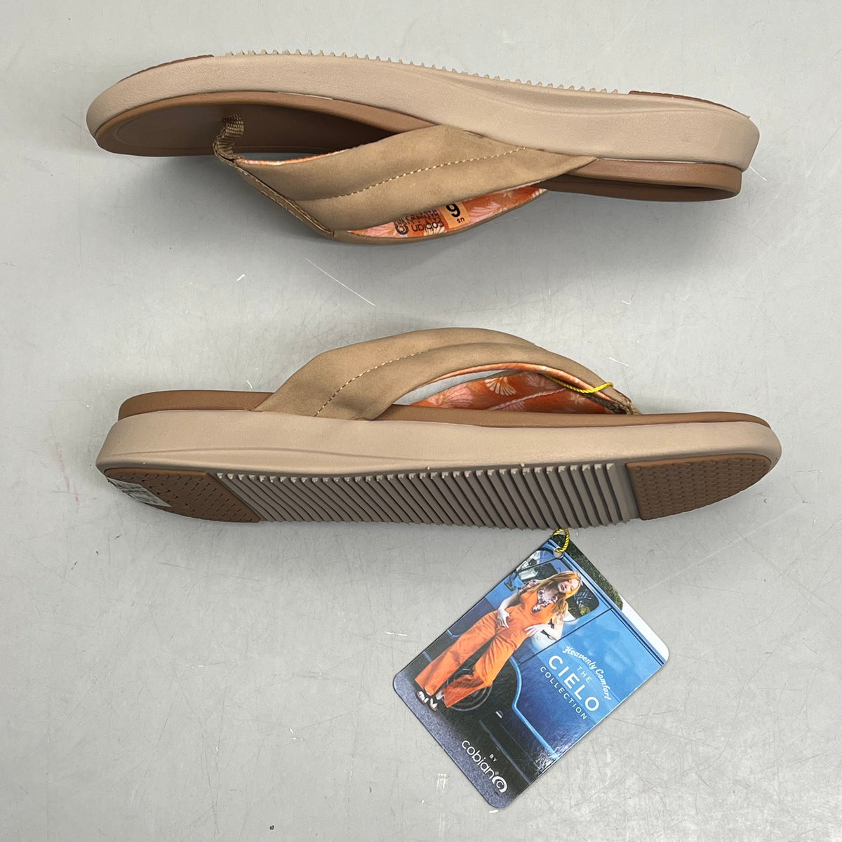 COBIAN Darby Synthetic Suede Strap Sandals Women's Sz 6, EU 35.5 Tan DAR24-230-6