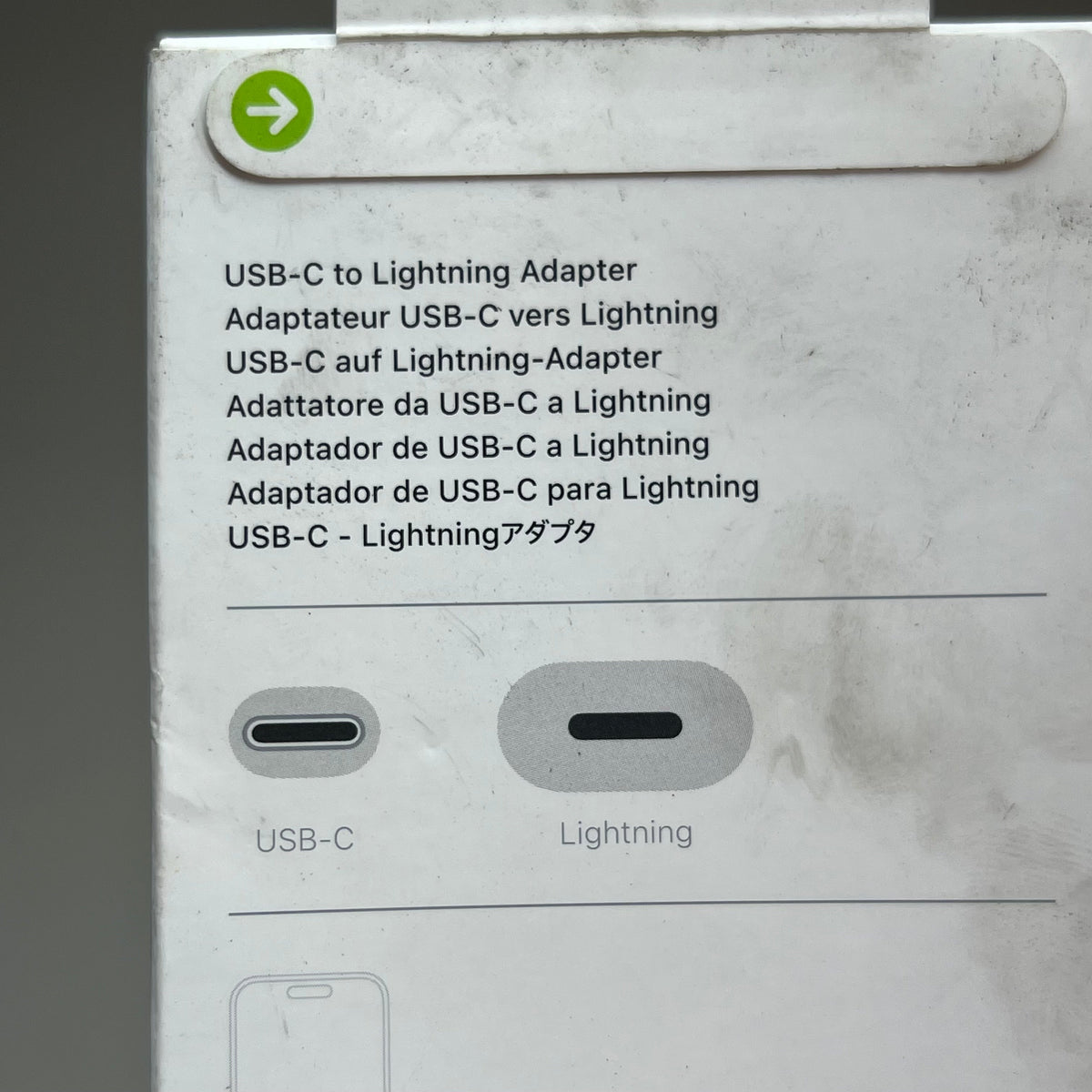 APPLE Fast Charging USB-C To Lightning Adapter 1 Ft White 057-00-2871 (Return)
