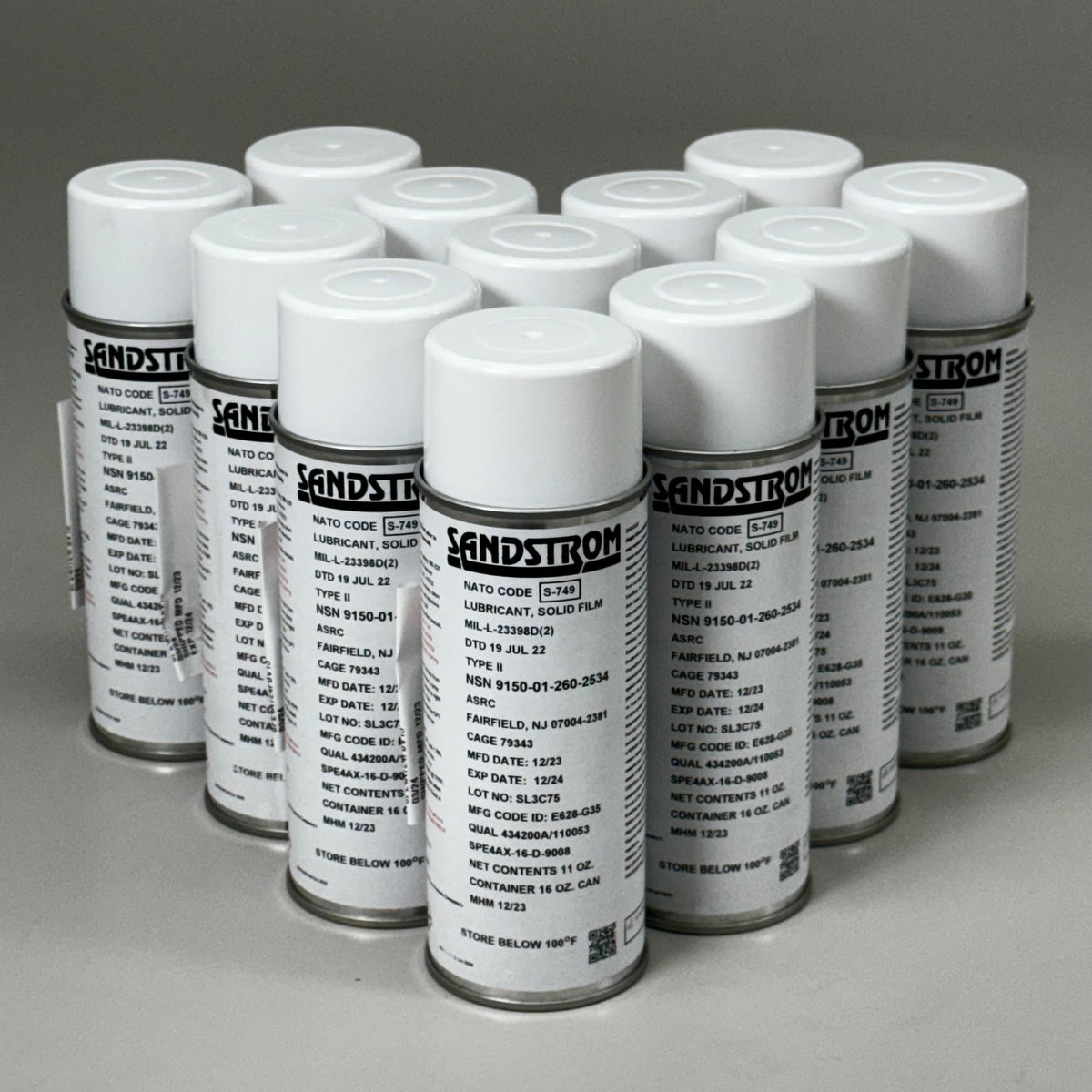 SANDSTROM (12 PACK)Lubricant Solid Film Bonding Industrial Equipment BB12/24 16oz
