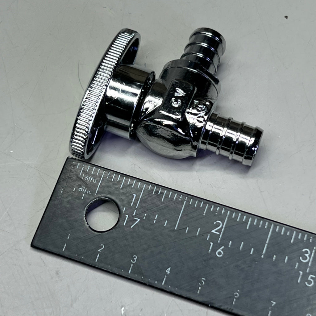 CROWN (5 Pack) Turn Supply Stop Valve 1/4", Chrome