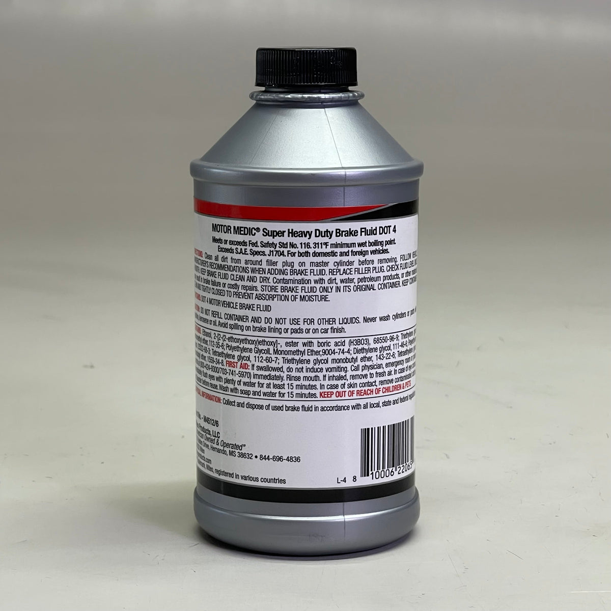 MOTOR MEDIC (6 PACK) Super Heavy Duty Dot 4 Brake Fluid 12 fl oz Grey M4512