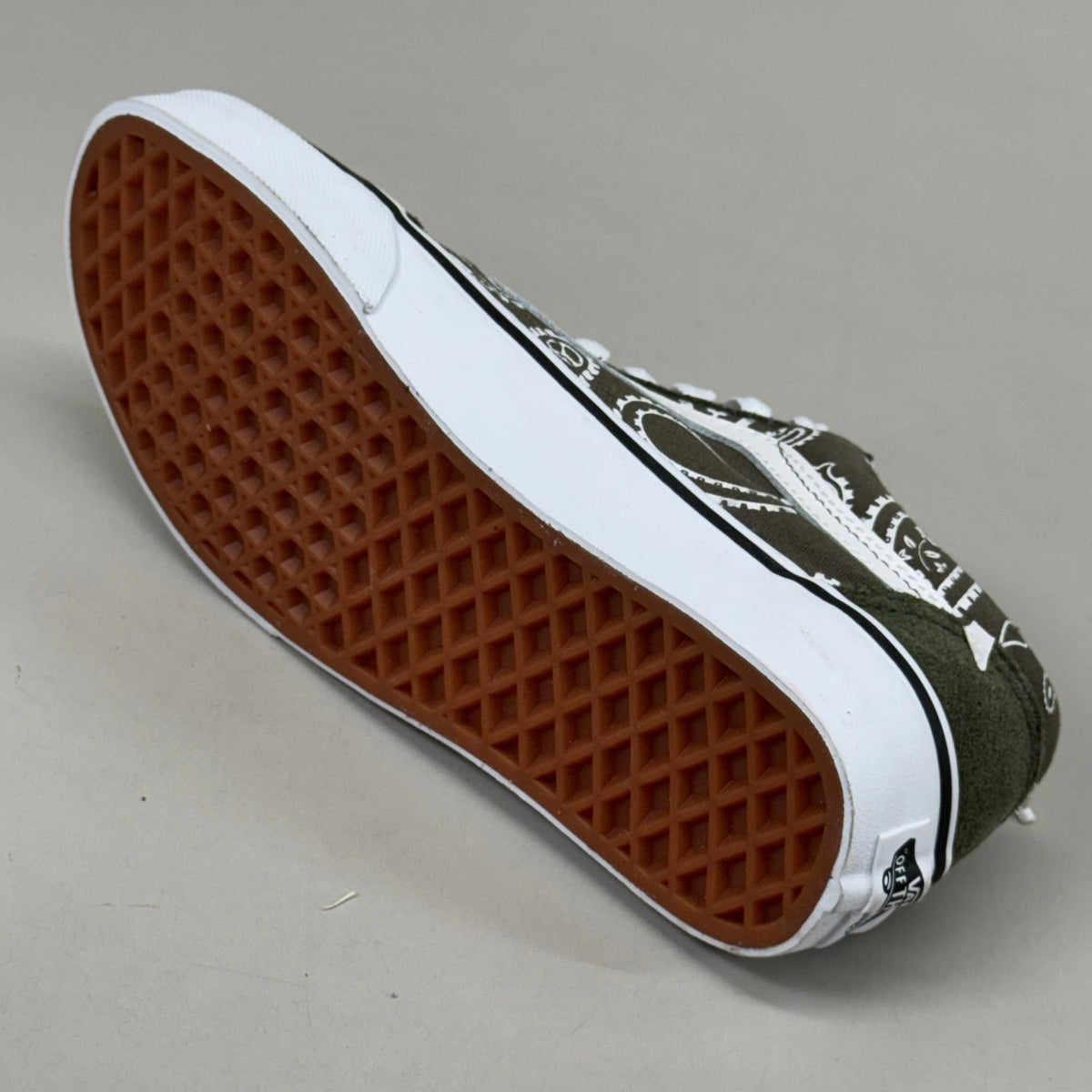 VANS Peace Paisley Old Skool Sneaker Women's Sz 5.5 Men's 4.0 Olive Green KRFB0F